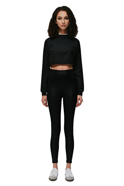 Miss Puddra Ψηλόμεσο μαύρο μακρύ αθλητικό κολάν