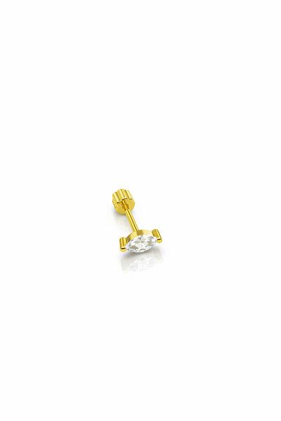 Siminkari Mini Damla Piercing 8 mm 925 Gümüş Altın Renk