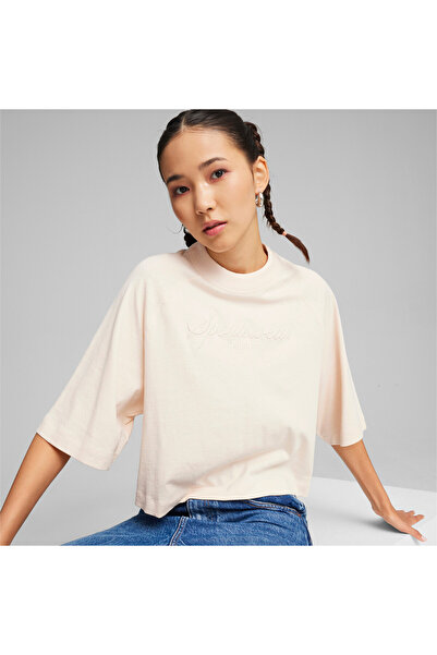 Puma Womens CLASSICS+ Oversized Tee - Pink