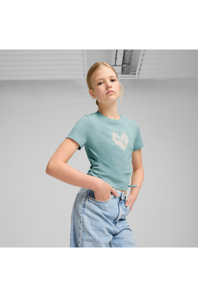 Puma تي شيرت FLAMING LOVE معقود بأكمام قصيرة للفتيات