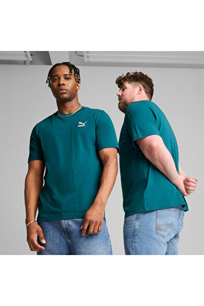 Puma تي شيرت رجالي كلاسيكي بشعار صغير - أخضر
