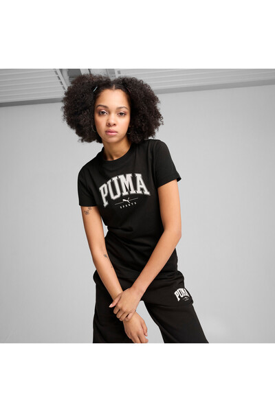 Puma Womens SQUAD Graphic Tee - Black