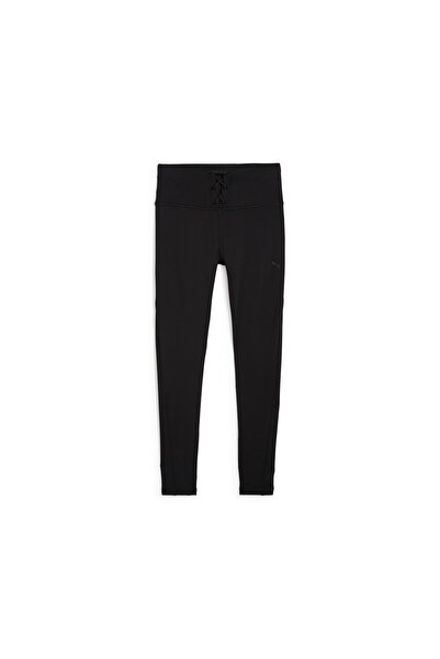 Puma Womens Cloudspun Ribbed Training Sports Leggings - Black