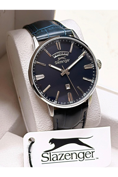 Slazenger Koyu Lacivert İç Fonksiyonları Aktif 10 Atm Suya Dayanıklı Erkek Ko...