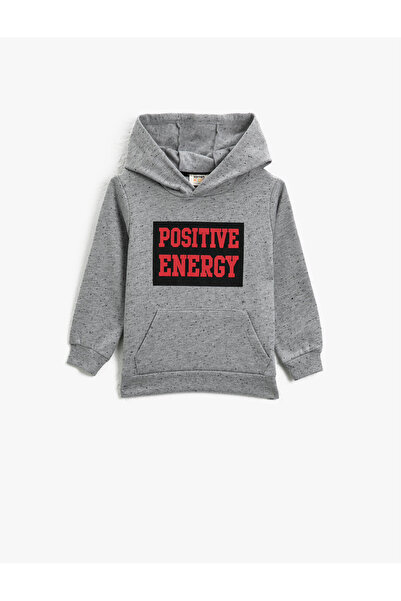 Koton Μακρυμάνικο φούτερ με στάμπα με κουκούλα