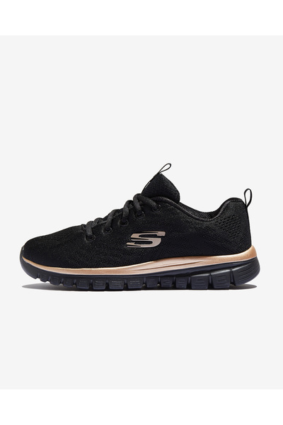 SKECHERS GRACEFUL - GET CONNECTED Dámské černo-růžovo-zlaté tenisky 12615 BKRG