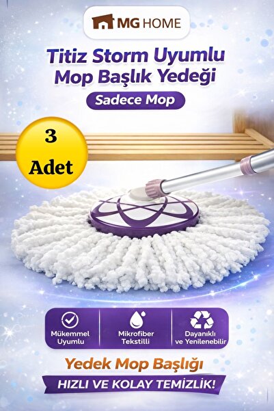 VENON 3 Adet 💙KALİTELİ 💙 TİTİZ Storm Mafsallı Mop Yedek Bez Tp-855 Mikrofib...