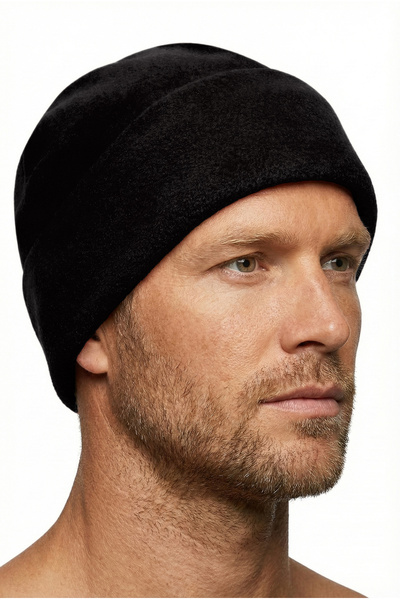 Cottonland قبعة بيني للجنسين من الصوف السميك باللون الأسود