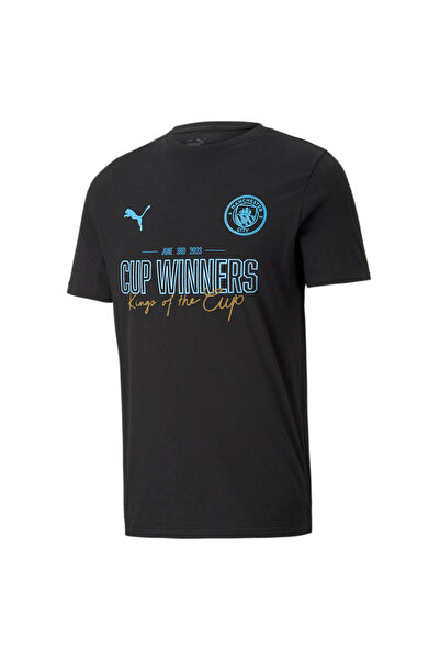 Puma Youth Boys Manchester City 22/23 Domestic Cup Champions T-Shirt - Black