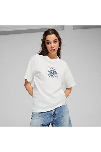 Puma Womens DOWNTOWN Relaxed Graphic Tee - White