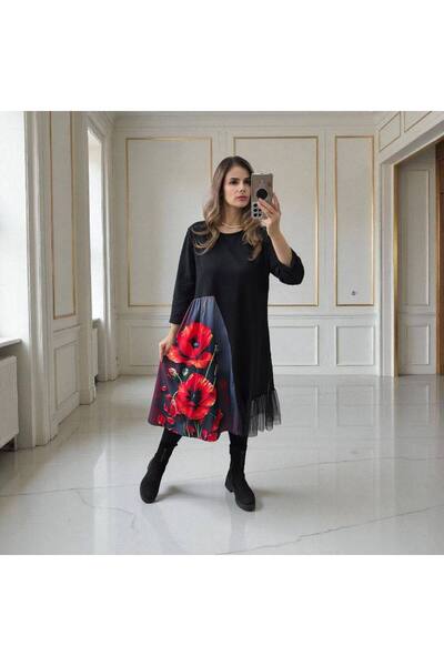 GLAMSI Rochie elegantă fantezie cu detalii 3D și dantelă