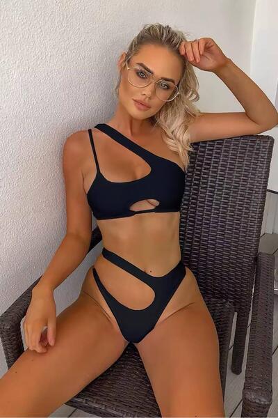 Bikini Mayokini Dünyası Bikini Orabella Asimet - Negru