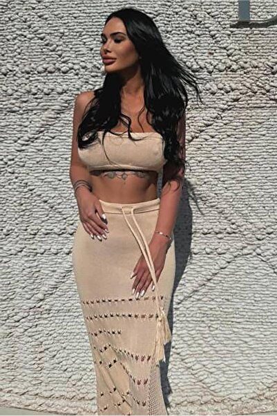 Bikini Mayokini Dünyası Φόρεμα Angelika Διπλό Πλεκτό - Μπεζ