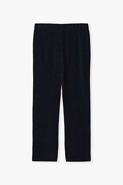 Penti Schwarze Mädchen-Leggings mit hoher Taille und geripptem Samt und ausgestelltem Bein im spanischen Stil