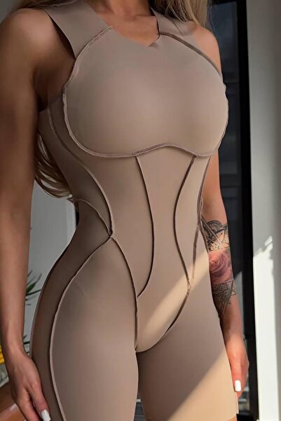 Bikini Mayokini Dünyası Κοντομάνικο ολόσωμο φόρμα - Μπεζ