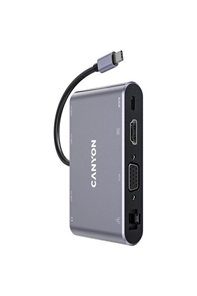 CANYON Hub USB DS-14 8 în 1 4k USB-C Gri Închis