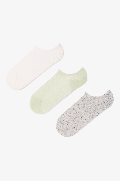 Penti 3 Çift Pamuklu Kendinden Desenli Sneaker Çorap