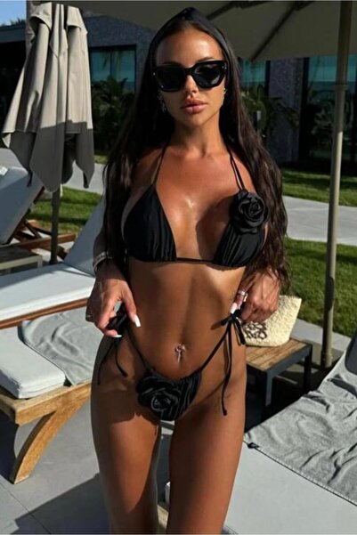 Bikini Mayokini Dünyası Natalia Güllü Triangle Bikini - Black
