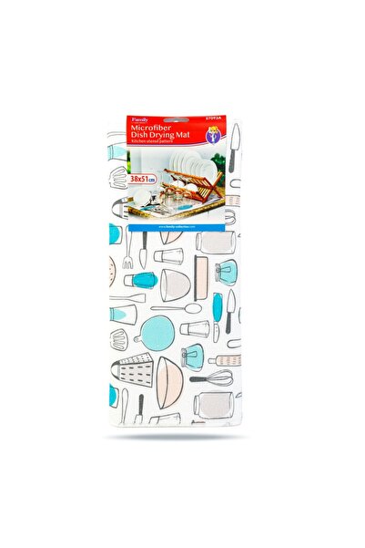 Pepita Covoraș de uscare a vaselor din microfibră 38 x 51 cm, design de ustensile de bucătărie