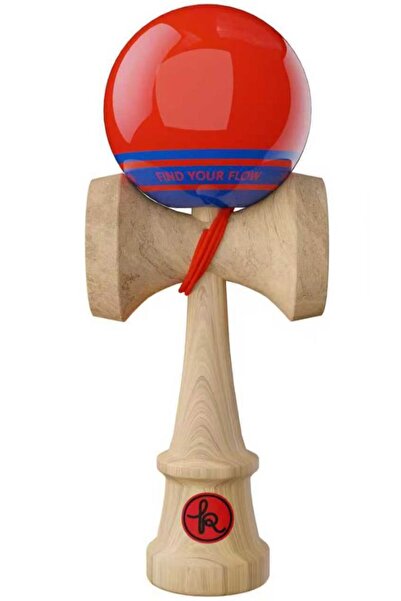 Kendama Europe Kendama RECORD PLUS STICKY CLEAR red blue stripes base cup lar...