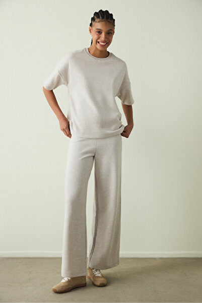 Penti Warm Touch SS Koyu Gri Melanj Oversize Üst
