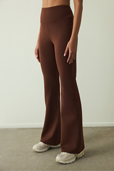 Penti Cappuccino Easy Yüksek Bel Slim Fit İspanyol Paça Pantolon