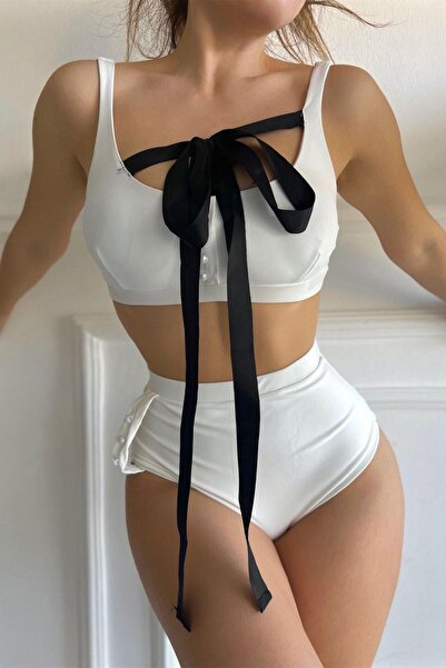 Bikini Mayokini Dünyası Δώρο Λευκό Κρέμα Μπικίνι - Λευκό