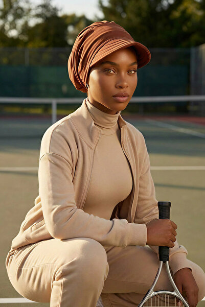 Aisha's Design Șapcă cu vizor, maro, B-73A