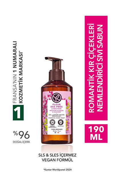 Yves Rocher Sıvı Sabun- Romantik Kır Çiçekleri- SLS,SLES İçermez,Vegan-190ml