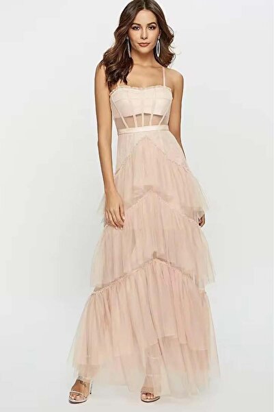 Bikini Mayokini Dünyası Tüllü Princess Elbise - Toz-Pembe