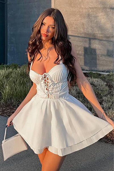 Bikini Mayokini Dünyası Rochie mini căptușită Britney - albă