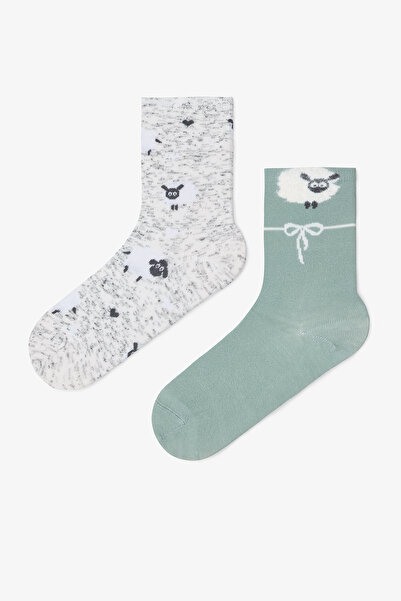 Penti 2 чифта памучни чорапи с мотив на овца