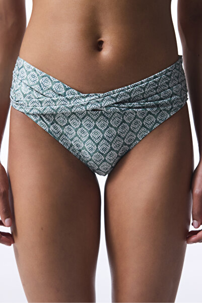 Penti Frühlingsgrüner Twist-Bikiniunterteil mit hoher Taille