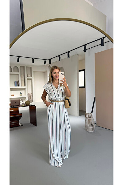 Sezgi Tekin Elastic Waist Linen Palazzo Trousers