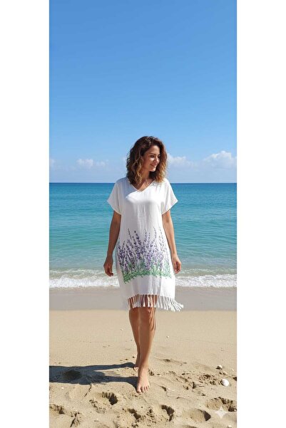 Nevin Acar Φόρεμα παραλίας Peshtemal με μοτίβο λεβάντας