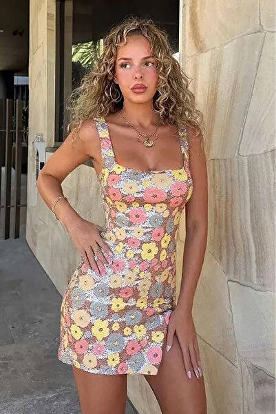 Bikini Mayokini Dünyası فستان فاخر من قماش الساردينية - ملون