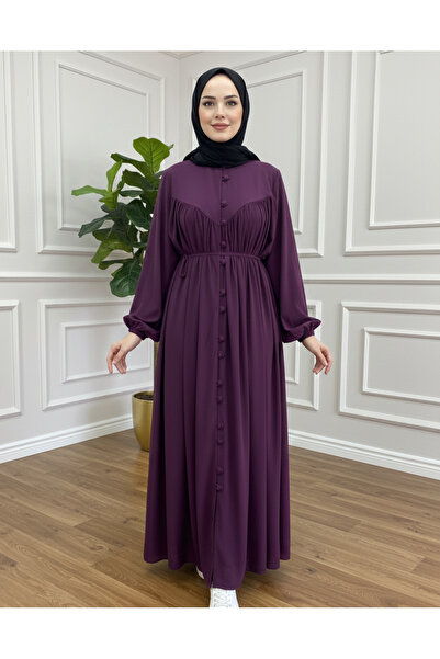 MERVERA V Robali Medi̇ne İpeği̇ Ferace Tesettür Elbi̇se