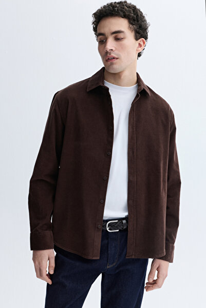 Mudo REGULAR FIT UZUN KOLLU KADİFE GÖMLEK