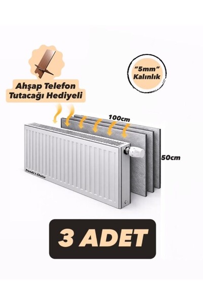 Ankaflex 3 Adet Petek Arkası Isı Yalıtım Levhası Alüminyum Folyo 3 Radyatör A...