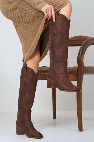 Mio Gusto Romina Brown Cowboy Boots