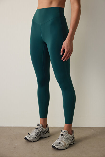 Penti Leggings verde închis cu buzunar de susținere mediu talie înaltă