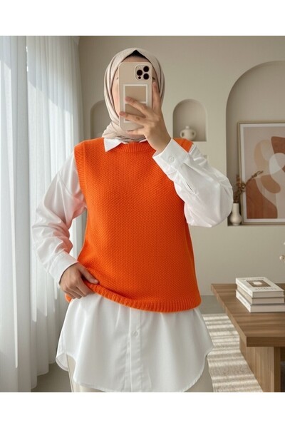 HİJABAYA Πουλόβερ με λαιμόκοψη από μασίφ πλεκτό μαλλί