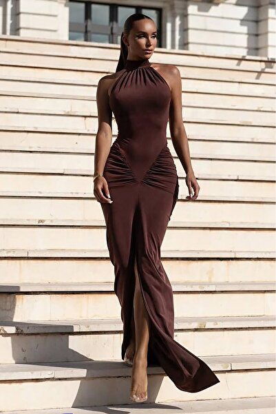 Bikini Mayokini Dünyası فستان إيرينا بدون أكتاف - بني