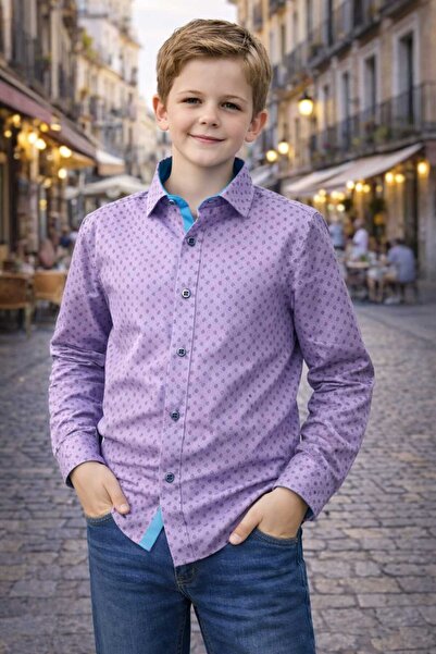 Louis Kids Minik Desenli Uzun Kollu Gömlek