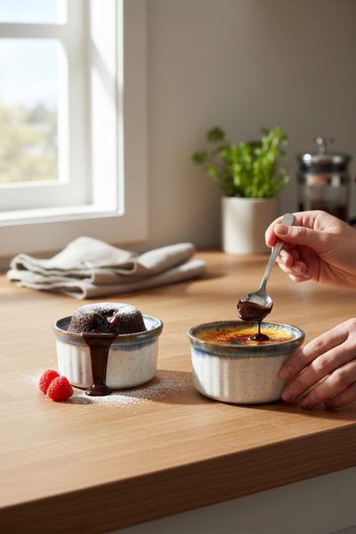 qtahya homes queen of kütahya Sufle Kase- Sunum Kasesi - Air Fryer Kabı Porselen 2 Parça