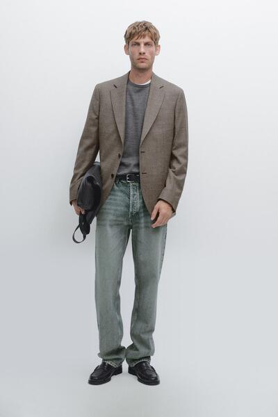 Massimo Dutti Kazayağı desenli blazer