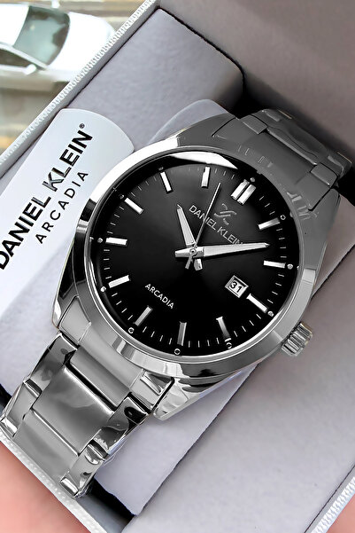 Daniel Klein ساعة يد رجالية أصلية 3 Atm مقاومة للماء باللون الفضي وسوار فولاذي هدية Dke2004c1