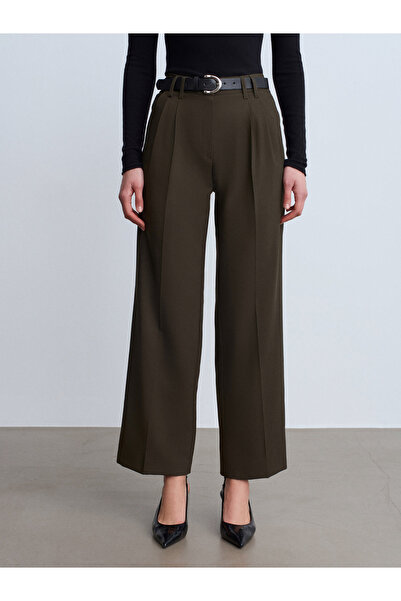 Dilvin 72171 Панталони с колан и плисета - каки