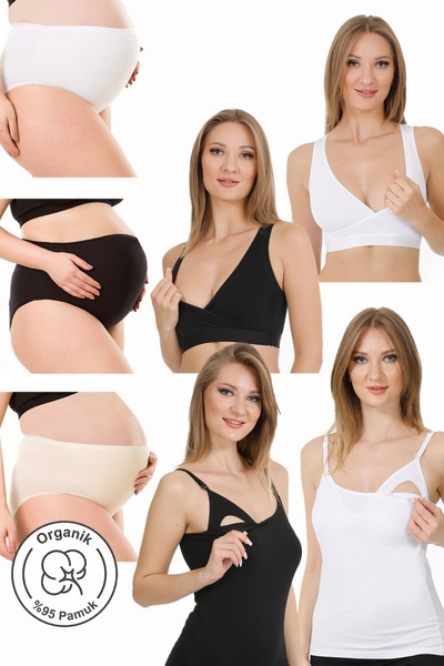 par lingerie pl 7Lİ EMZİRME HASTANE SETİ SİYAH-BEYAZ