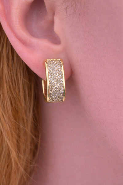 charmove ile kendinizi şımartın Xuping 5 Sıra Zirkon Taşlı Kadın Küpe